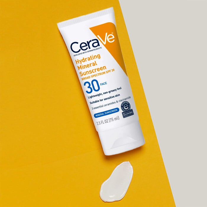 CeraVe Sunscreen Face Hydrating Mineral Sunscreen Face Lotion Spf