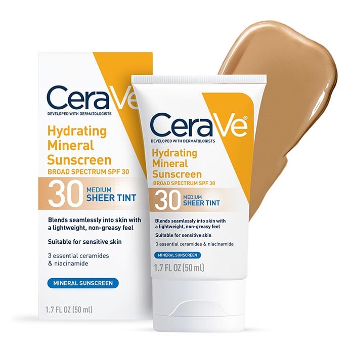 CeraVe Sunscreen Face Hydrating Mineral Sunscreen Spf Face Sheer Tint